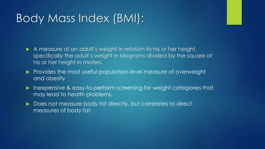 body mass index bmi