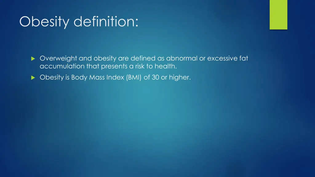 obesity definition