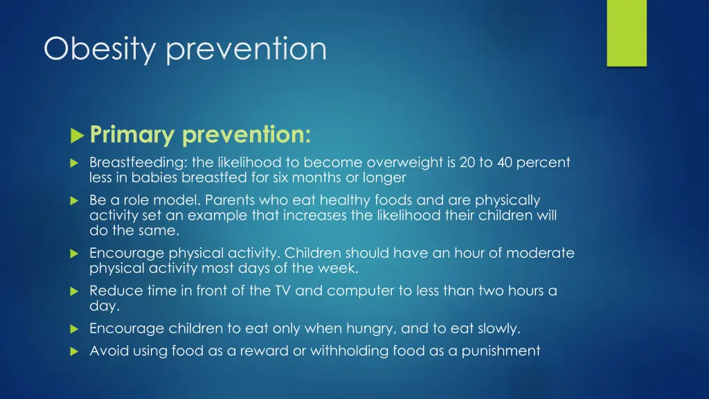 obesity prevention