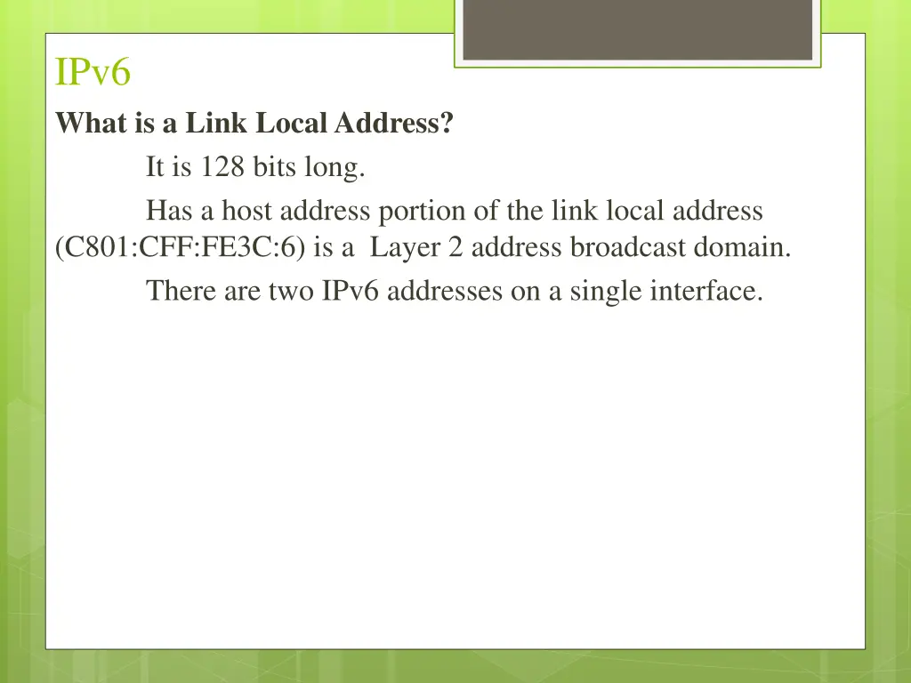 ipv6 what is a link local address it is 128 bits