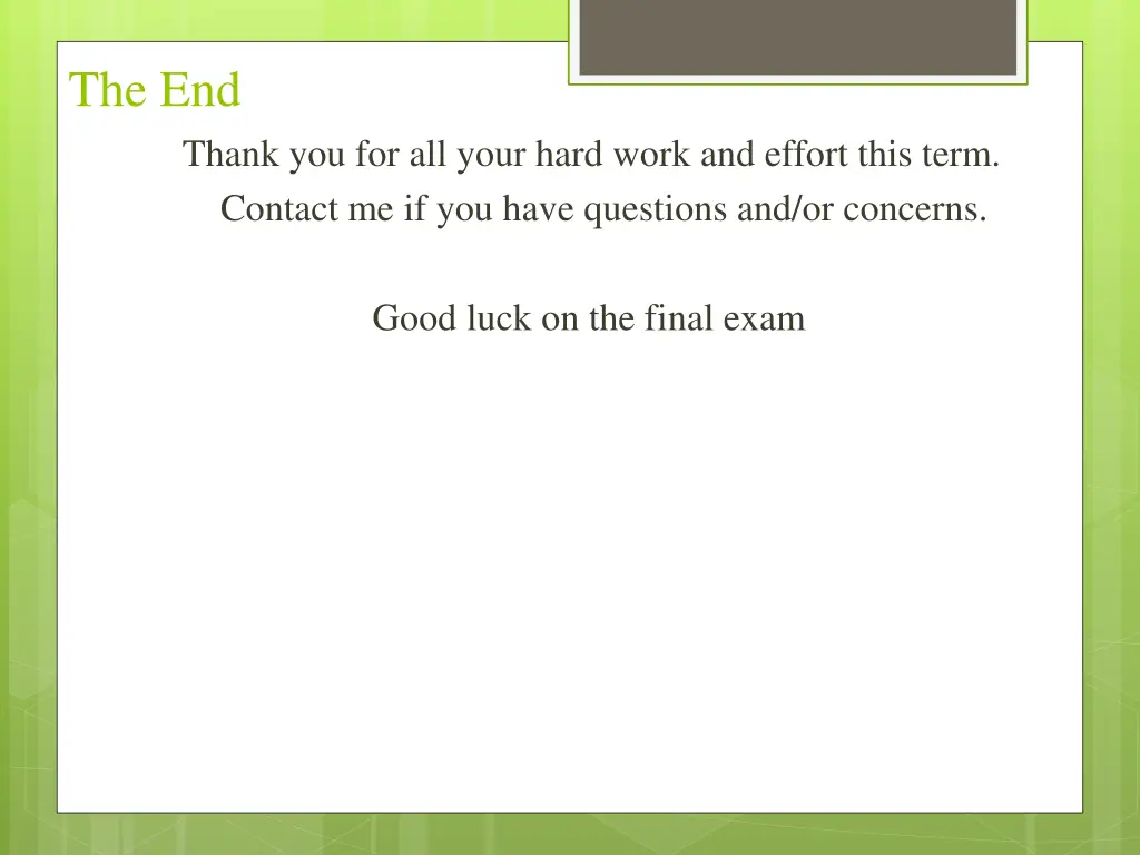 the end