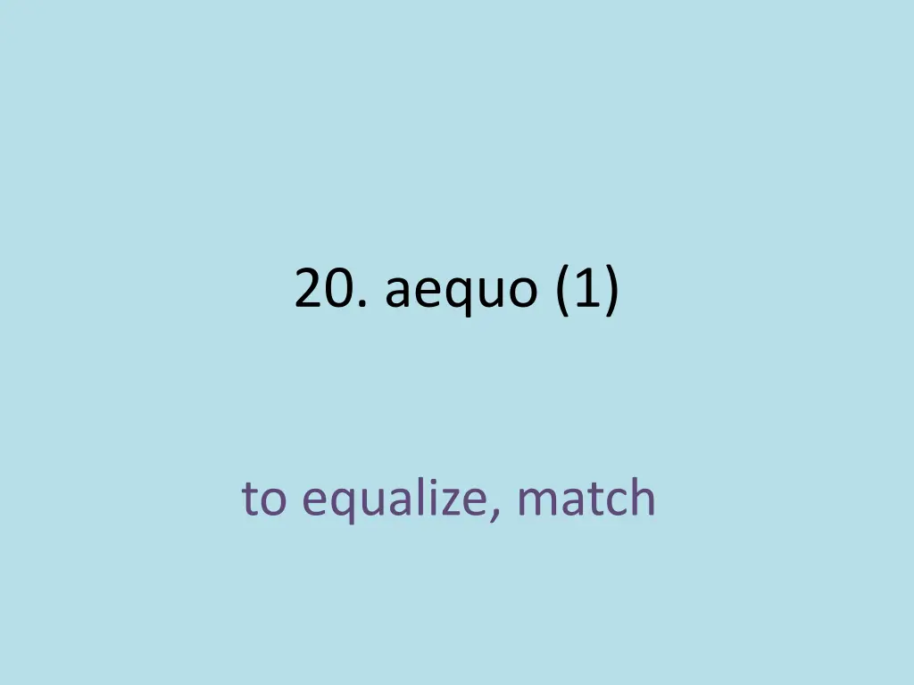 20 aequo 1 1
