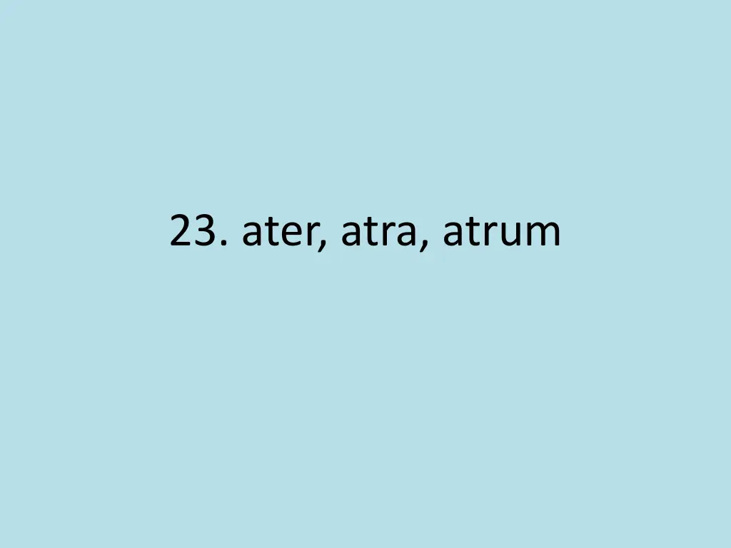 23 ater atra atrum