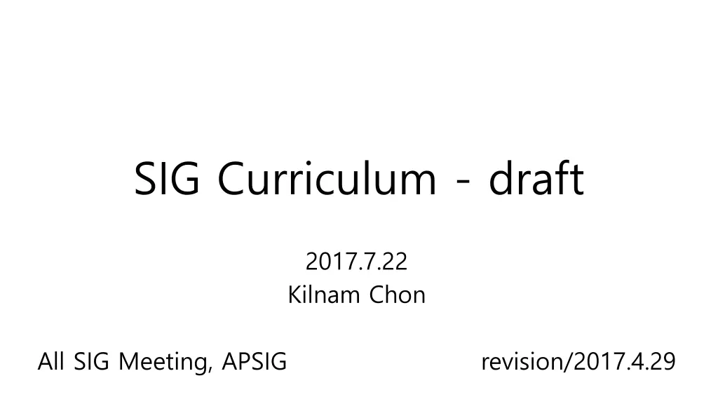 sig curriculum draft