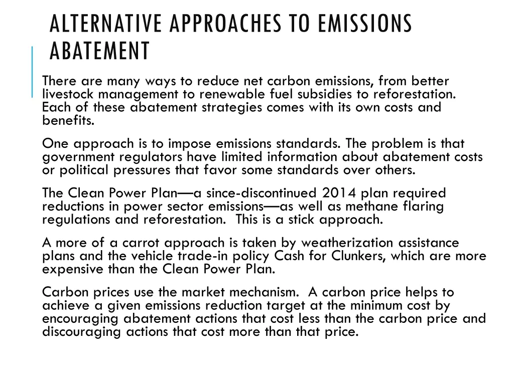 alternative approaches to emissions abatement