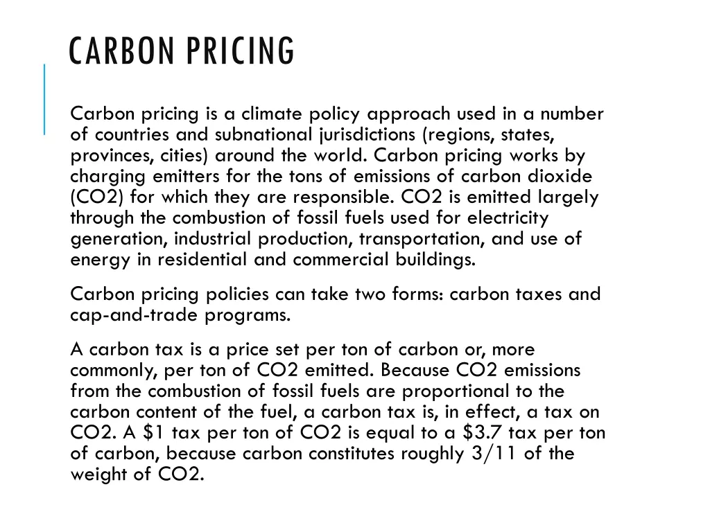 carbon pricing