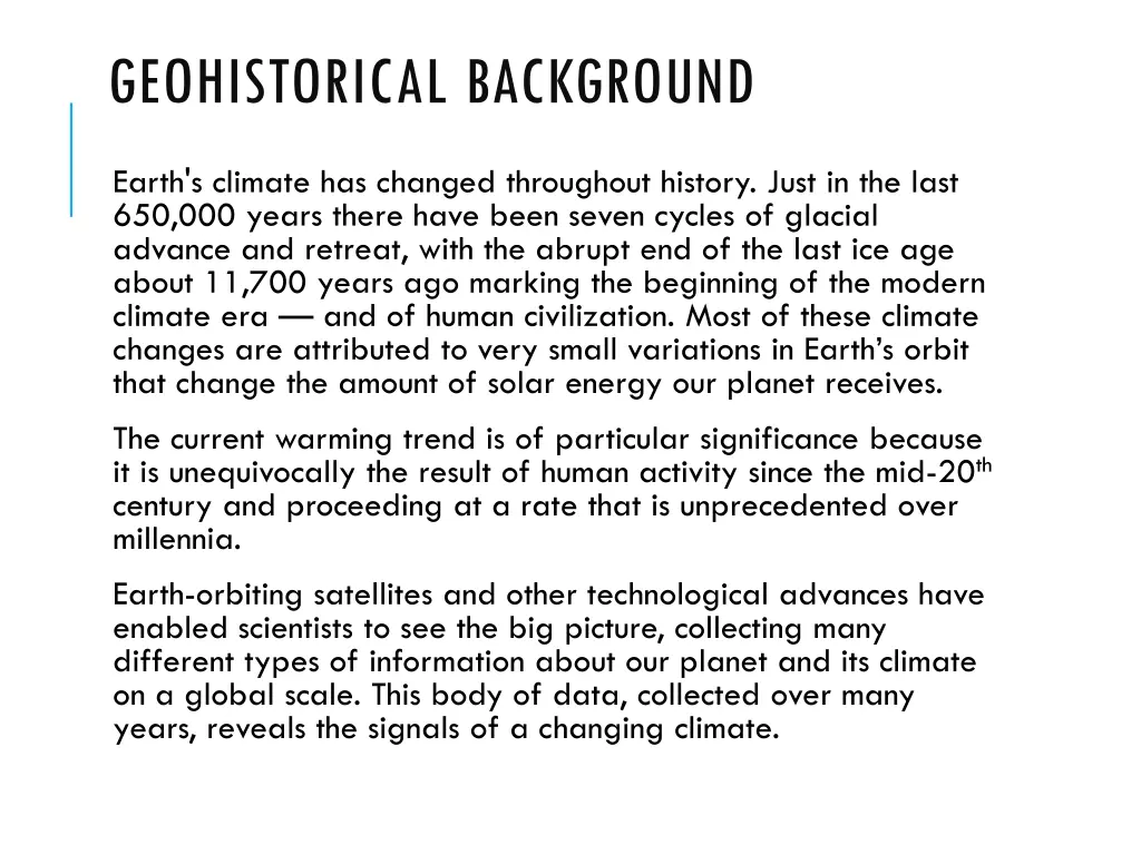 geohistorical background
