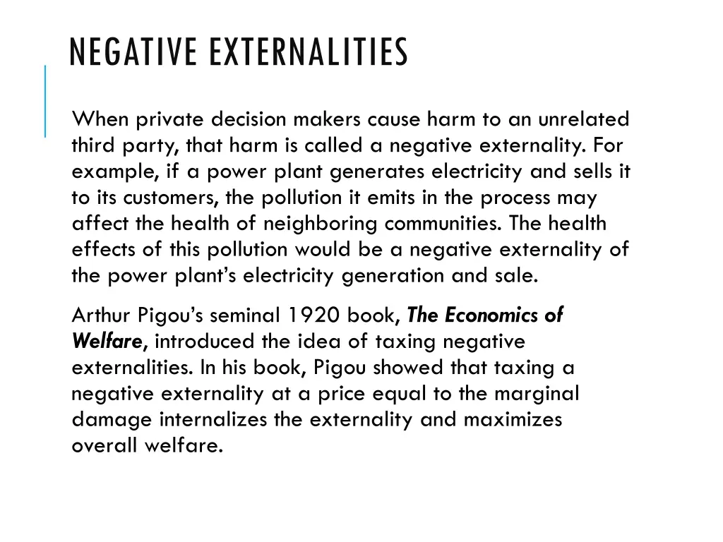 negative externalities