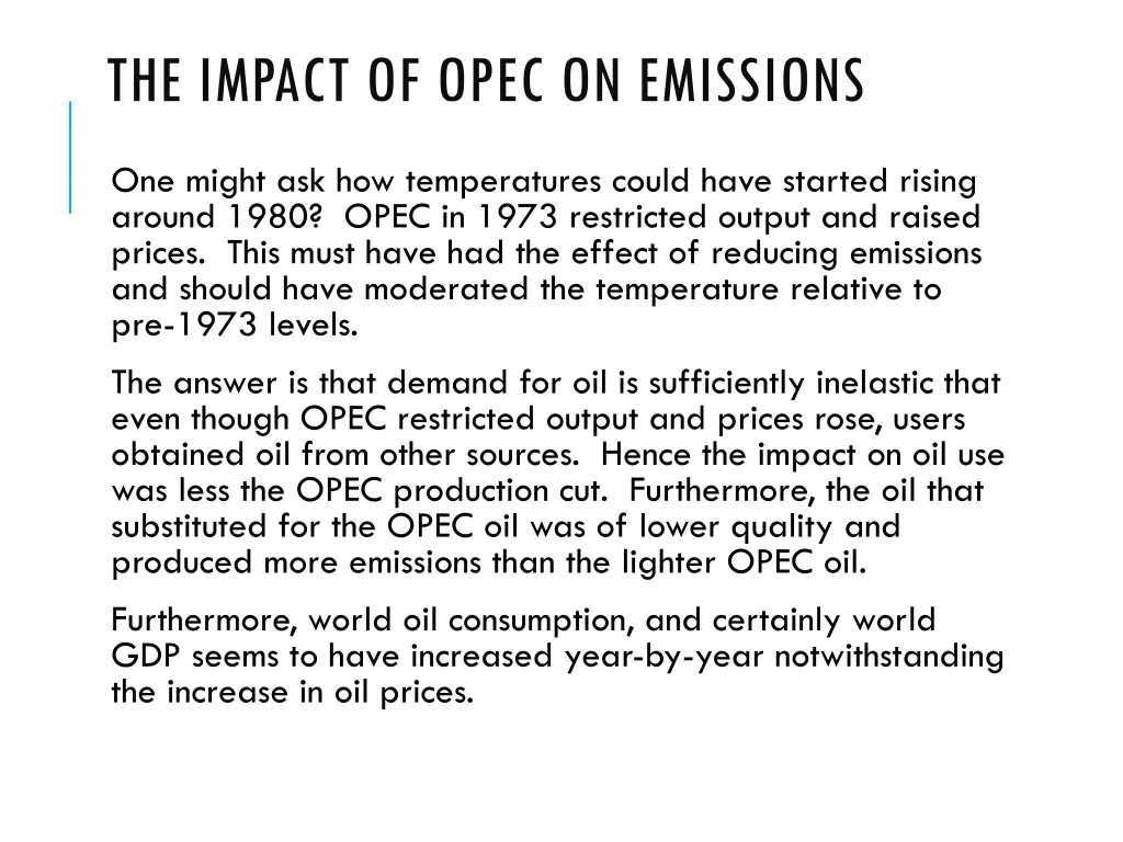 the impact of opec on emissions