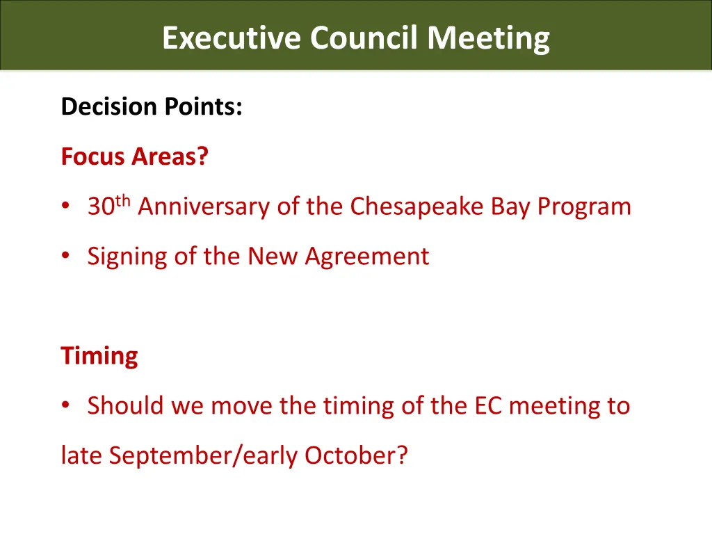 executive council meeting