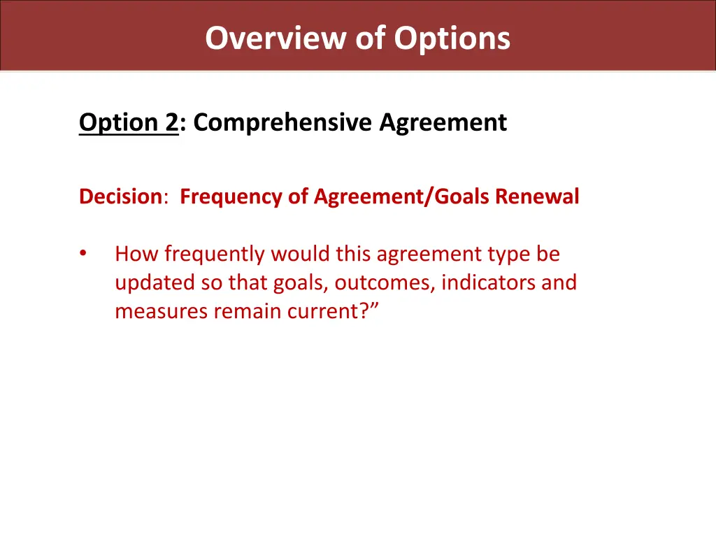 overview of options 10