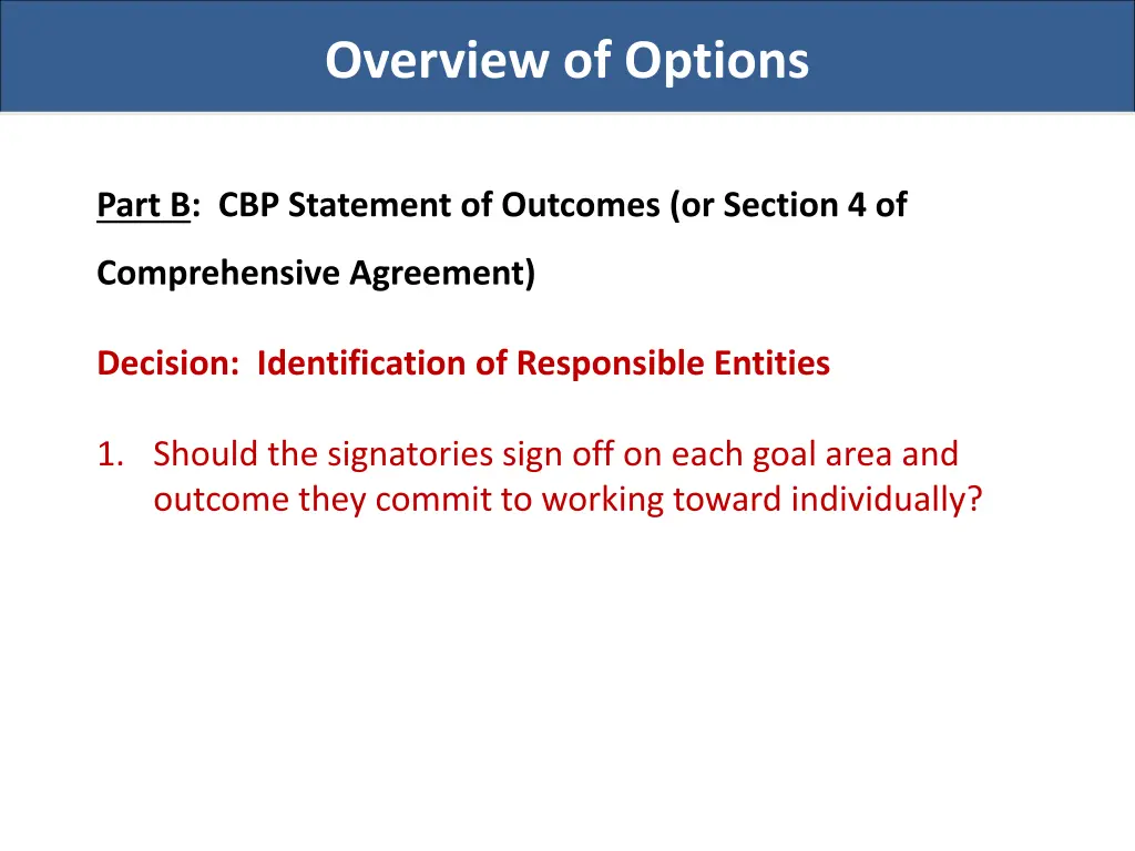 overview of options 6