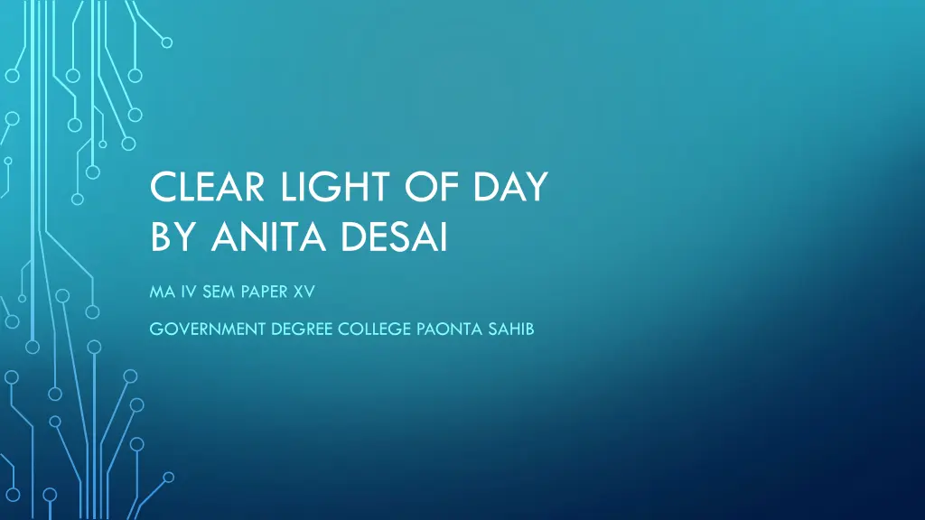 clear light of day by anita desai