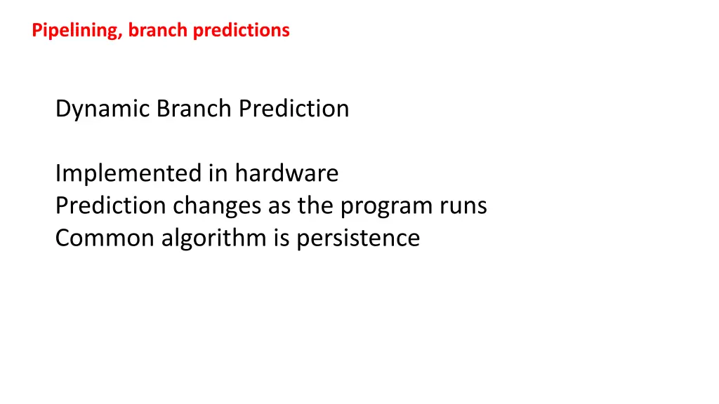 pipelining branch predictions 1