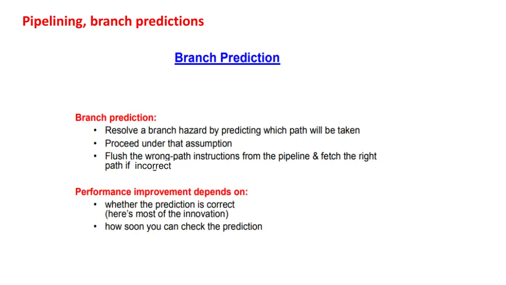pipelining branch predictions