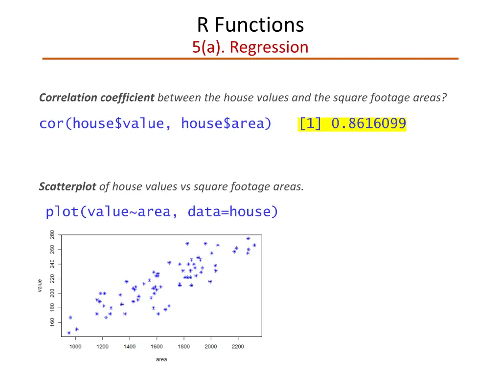 r functions 5 a regression