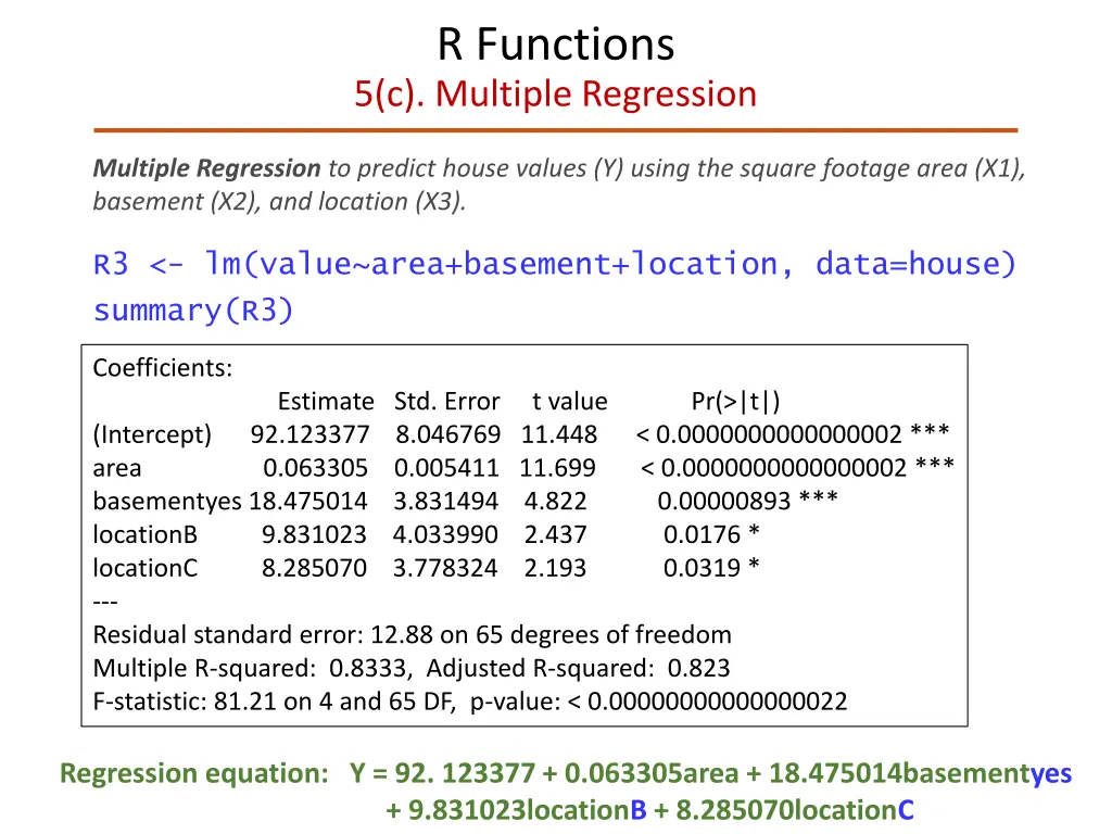 r functions 5 c multiple regression