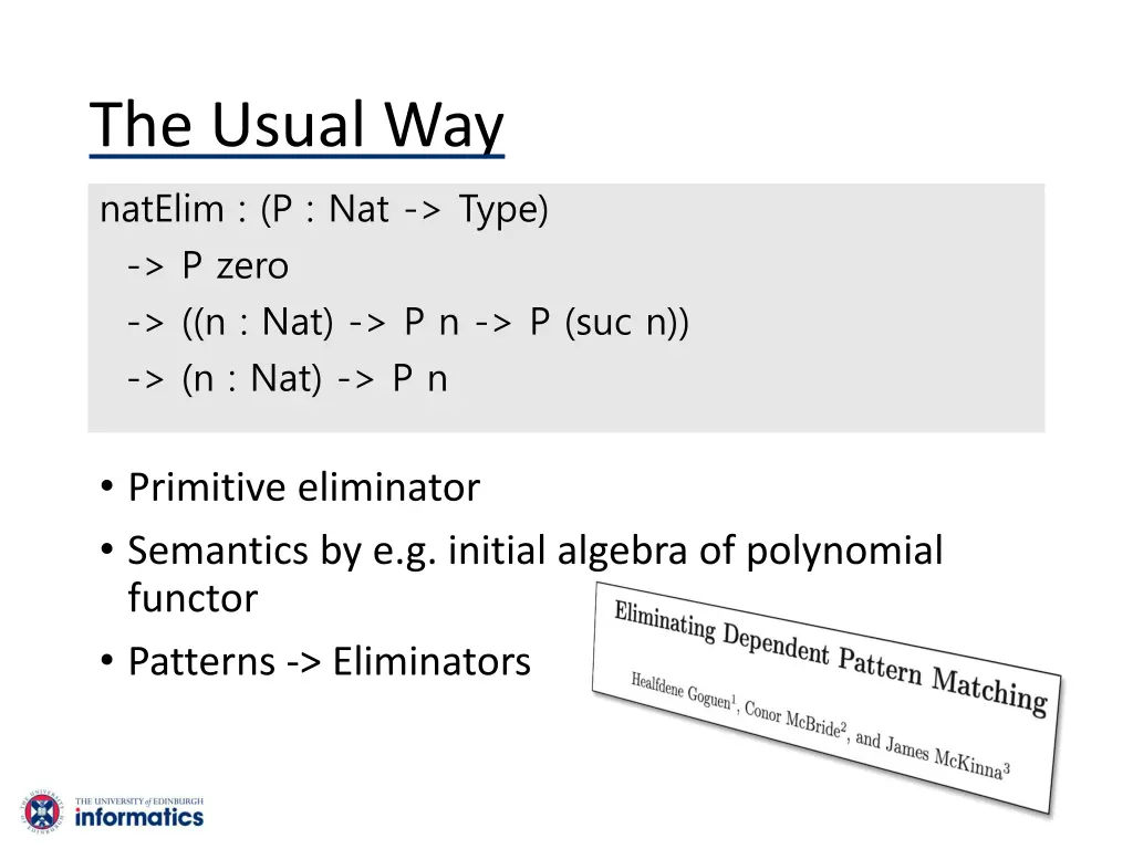 the usual way natelim p nat type p zero