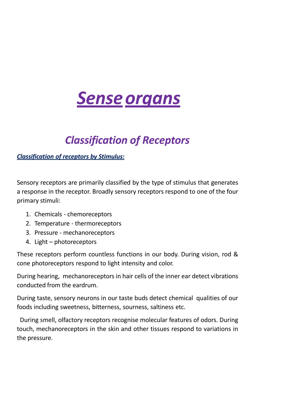 sense organs 1