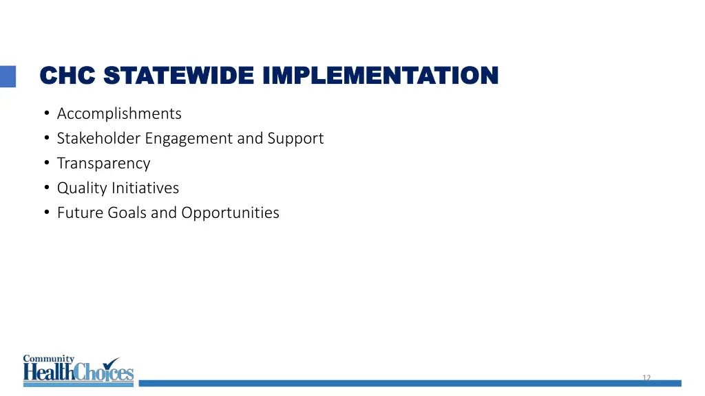 chc statewide implementation chc statewide