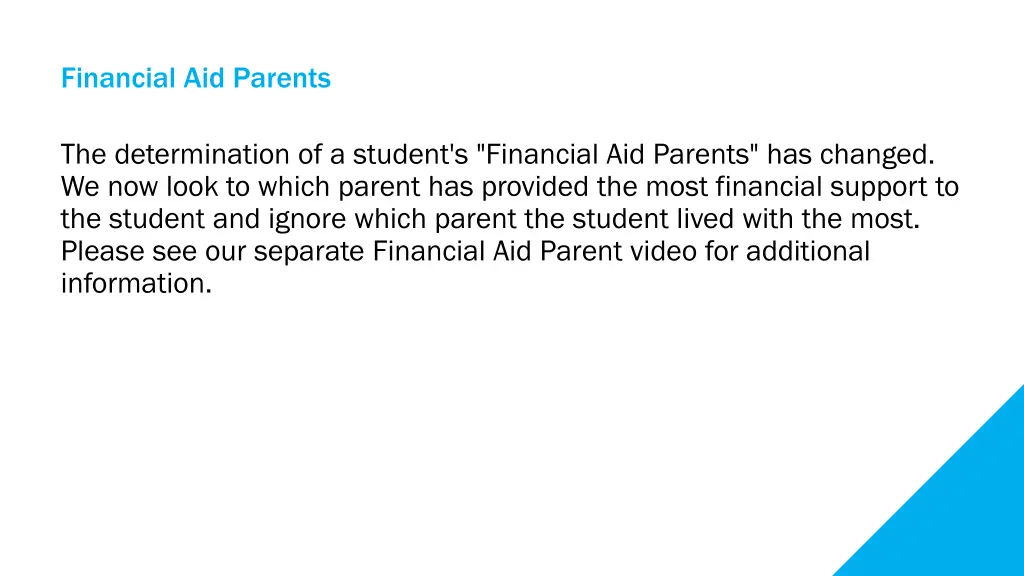 financial aid parents