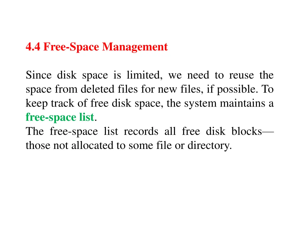 4 4 free space management