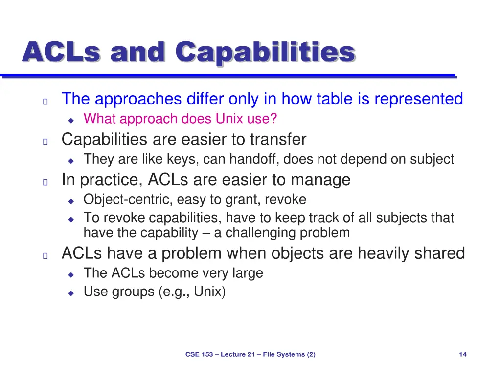 acls and capabilities