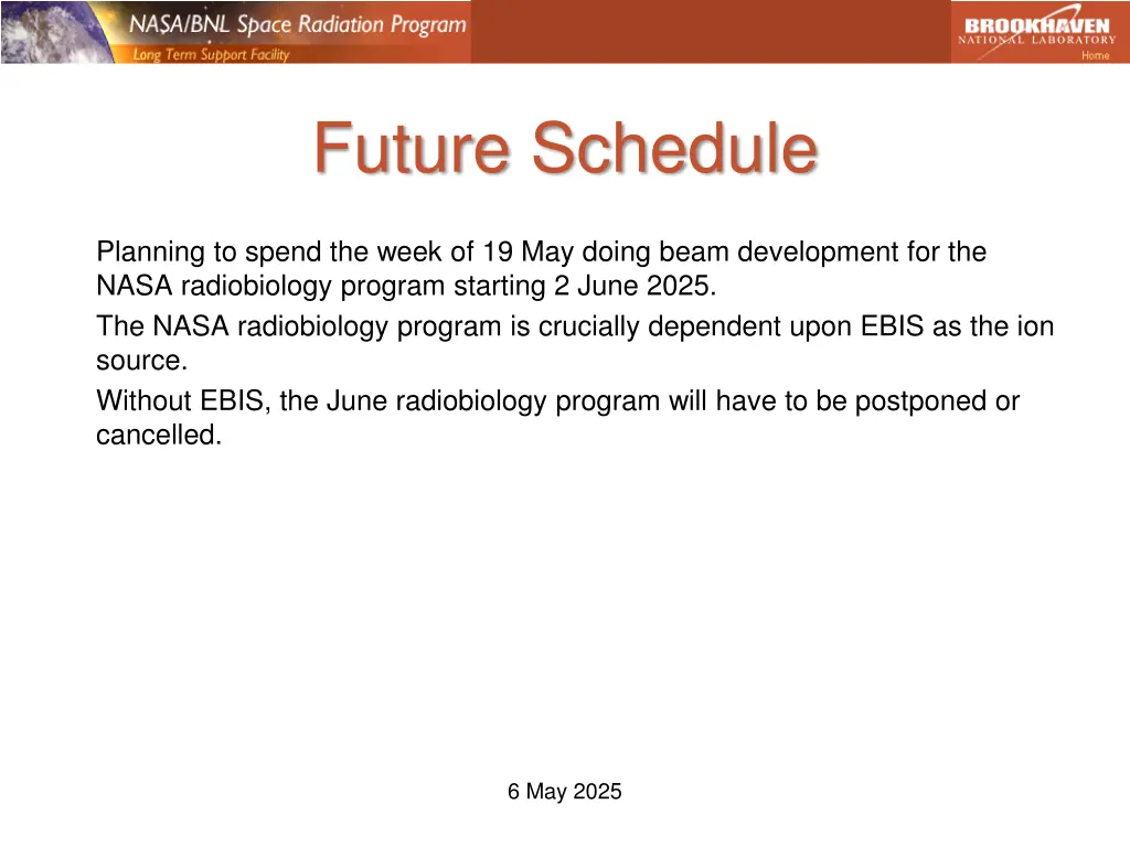 future schedule