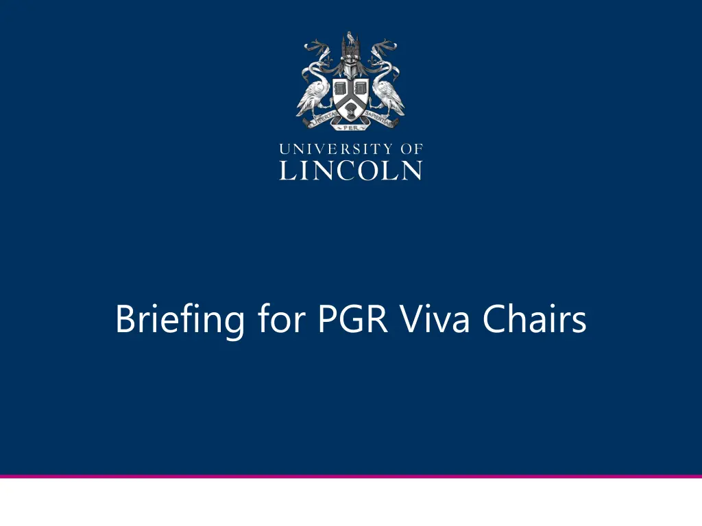 briefing for pgr viva chairs
