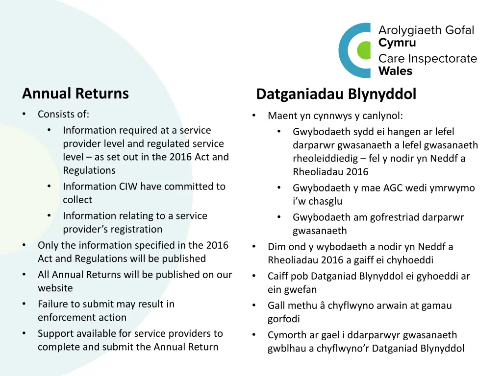annual returns consists of information required