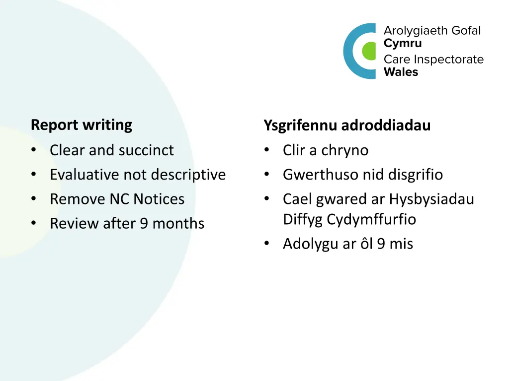 report writing clear and succinct evaluative