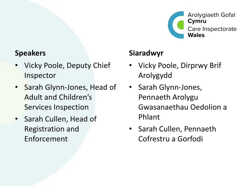 speakers vicky poole deputy chief inspector sarah