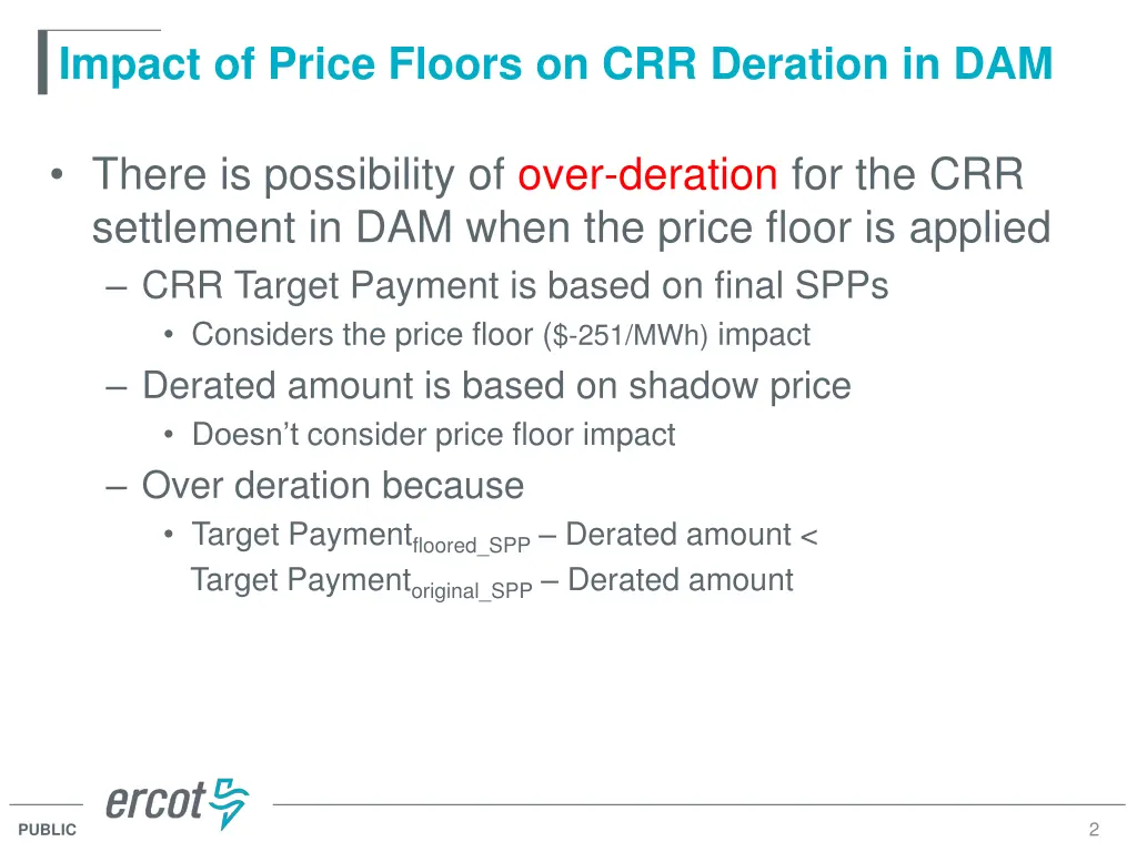 impact of price floors on crr deration in dam 1