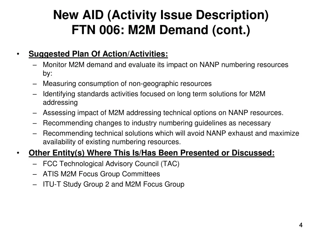 new aid activity issue description 1