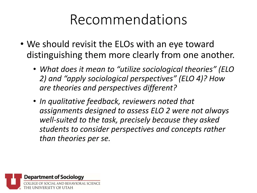 recommendations 1