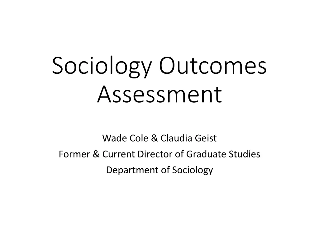 sociology outcomes assessment