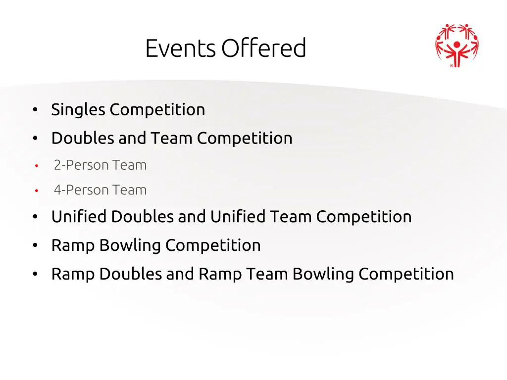 events offered