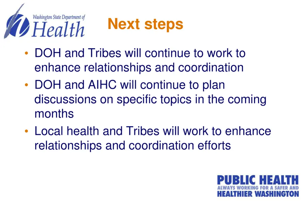 next steps
