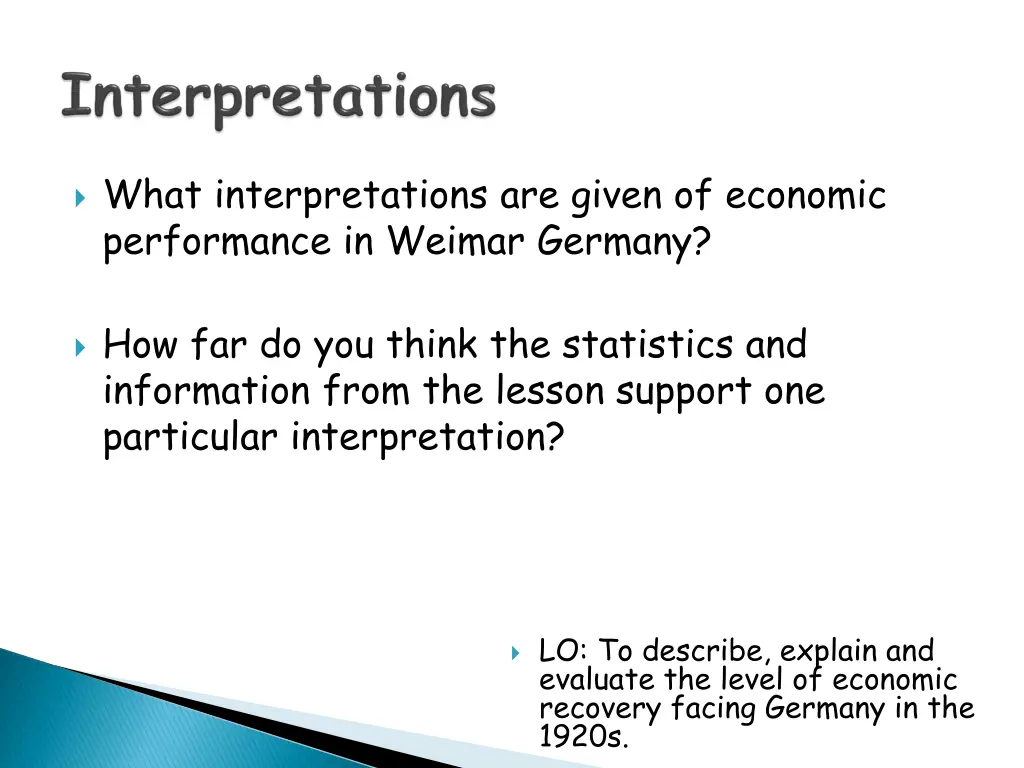 what interpretations are given of economic