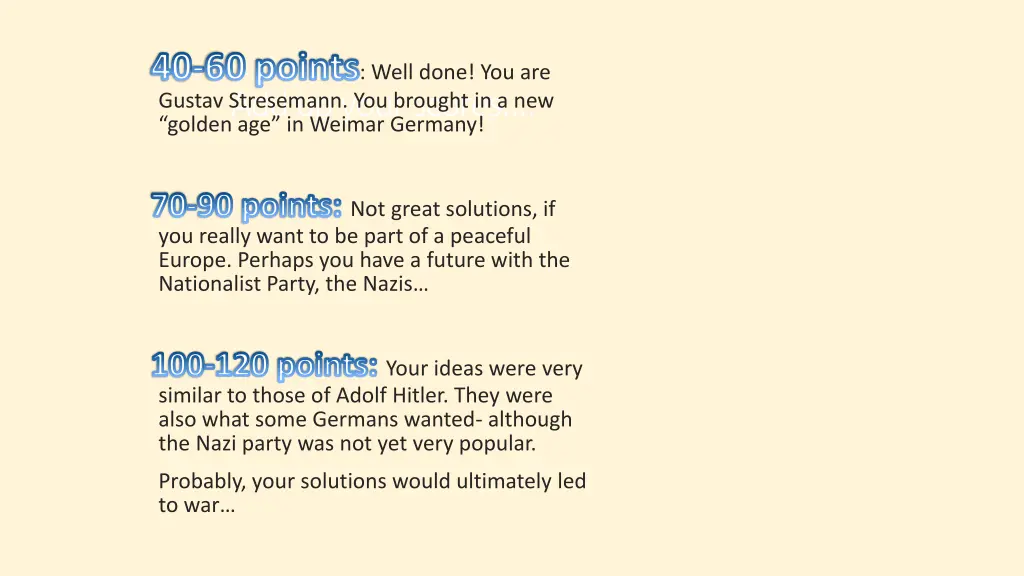 40 60 points well done you are gustav stresemann 1