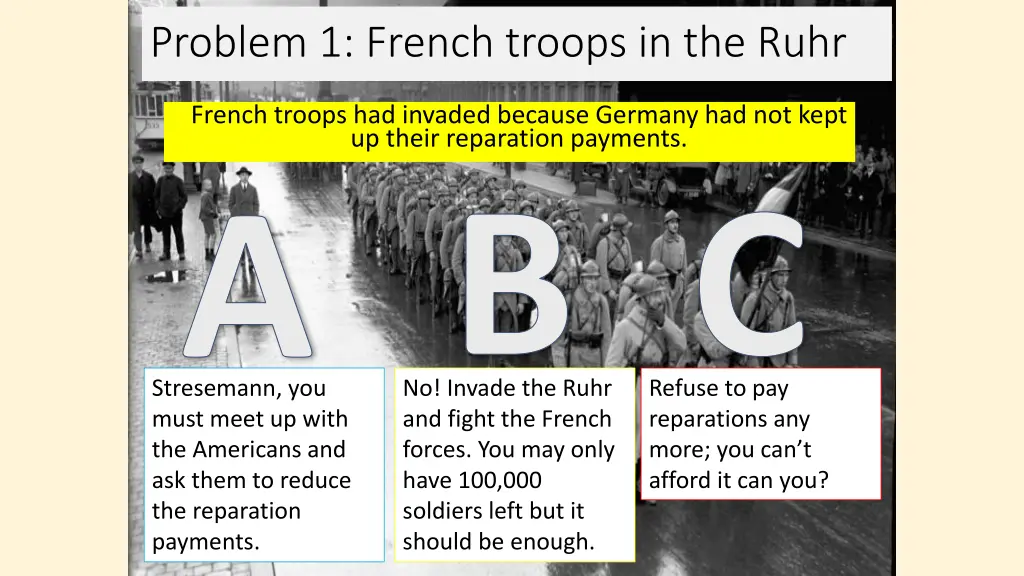 problem 1 french troops in the ruhr