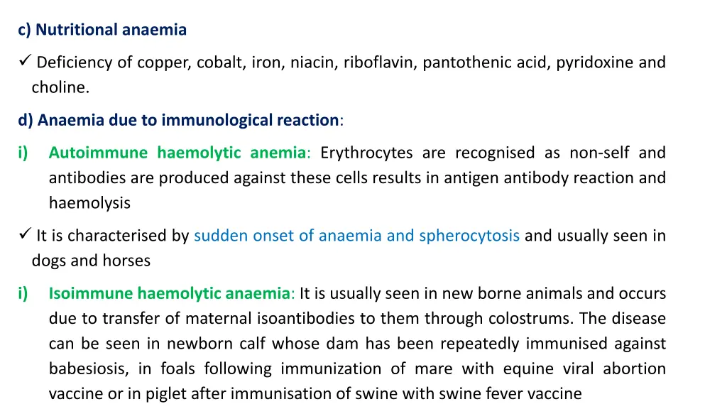 c nutritional anaemia