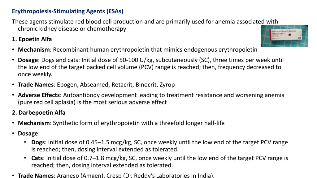 erythropoiesis stimulating agents esas