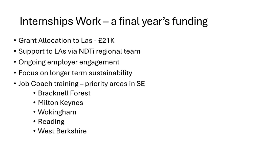 internships work a final year s funding