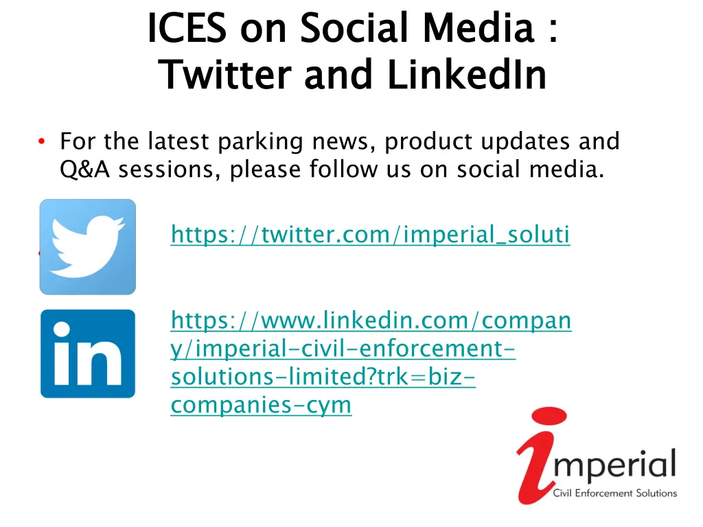 ices on social media twitter and linkedin