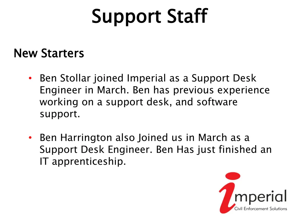 support staff