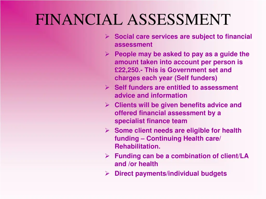 financial assessment