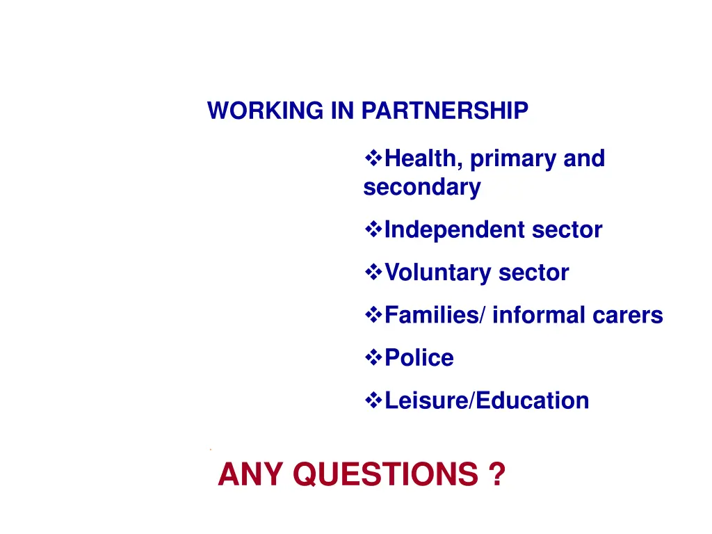 working in partnership