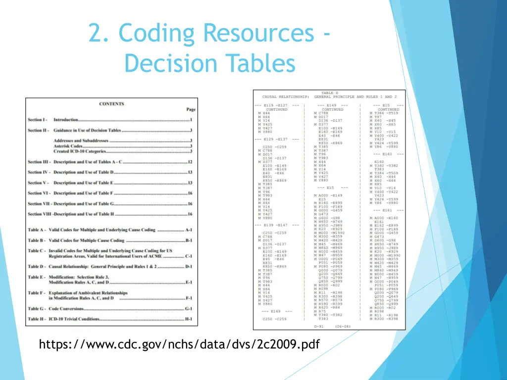 2 coding resources decision tables