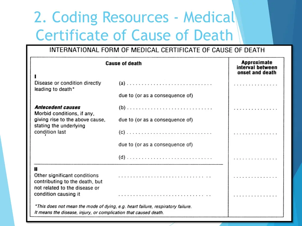 2 coding resources medical certificate of cause